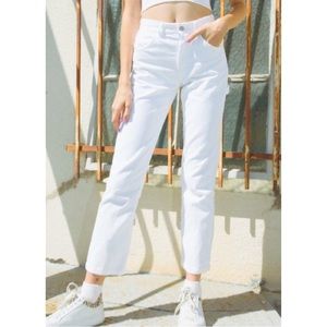 Brandy Melville White Corduroy Bennett Pants